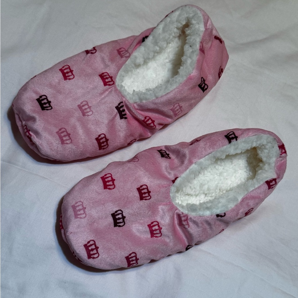 Juicy Couture Pink and Black Slippers